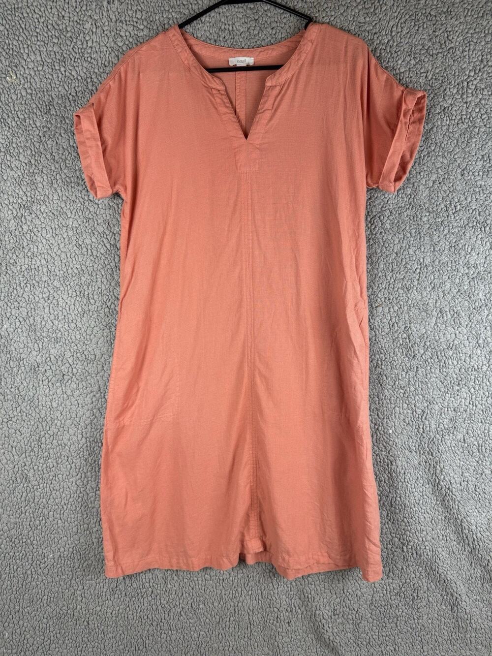 J. Jill Pure Jill Peach Cap Sleeve Linen Blend Dress Women’s Size S Tall